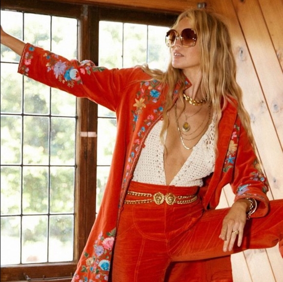 Chasing Unicorns Jackets & Blazers - Chasing Unicorns It's Only Rock And Roll Long Line Velvet Embroidered Jacket XL